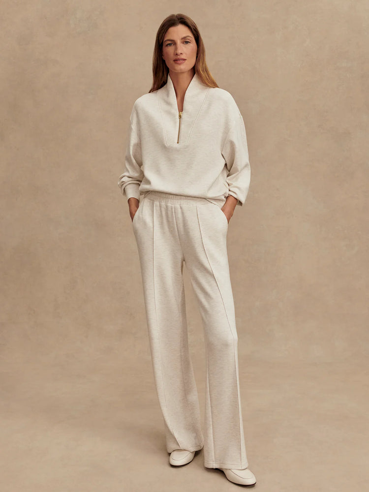 The Wide Leg Pant 28" Ivory Marl - Eden Lifestyle