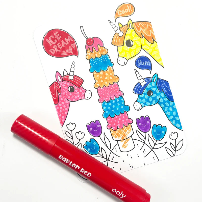 Undercover Art Hidden Pattern Coloring Activity Art Cards - Unicorn Friends - Eden Lifestyle