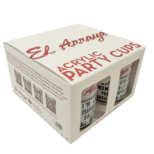 El Arroyo Set of 4 Sign Acrylic Cups - Tequila Sunrise - Eden Lifestyle