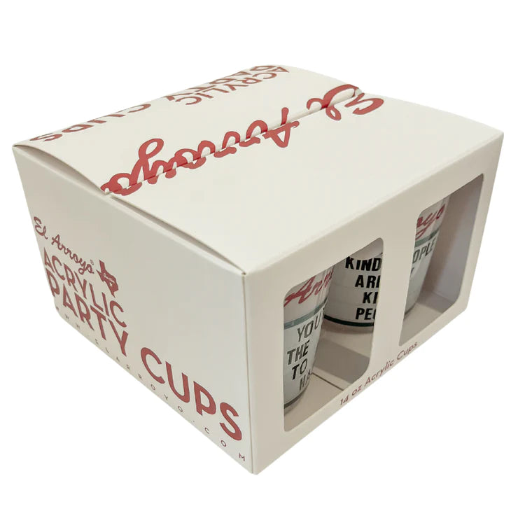El Arroyo Set of 4 Sign Acrylic Cups - Best Friends - Eden Lifestyle