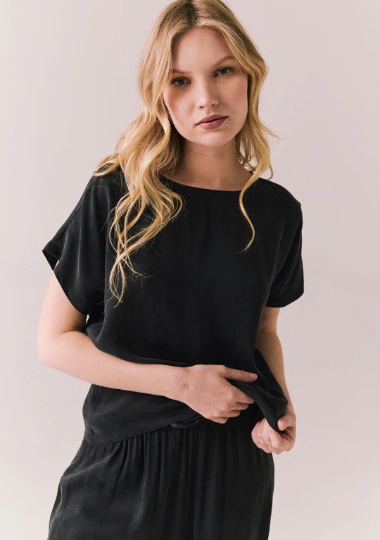 Davis Tee – Soft Vintage Jersey in True Black - Eden Lifestyle