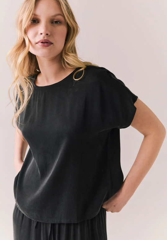 Davis Tee – Soft Vintage Jersey in True Black - Eden Lifestyle