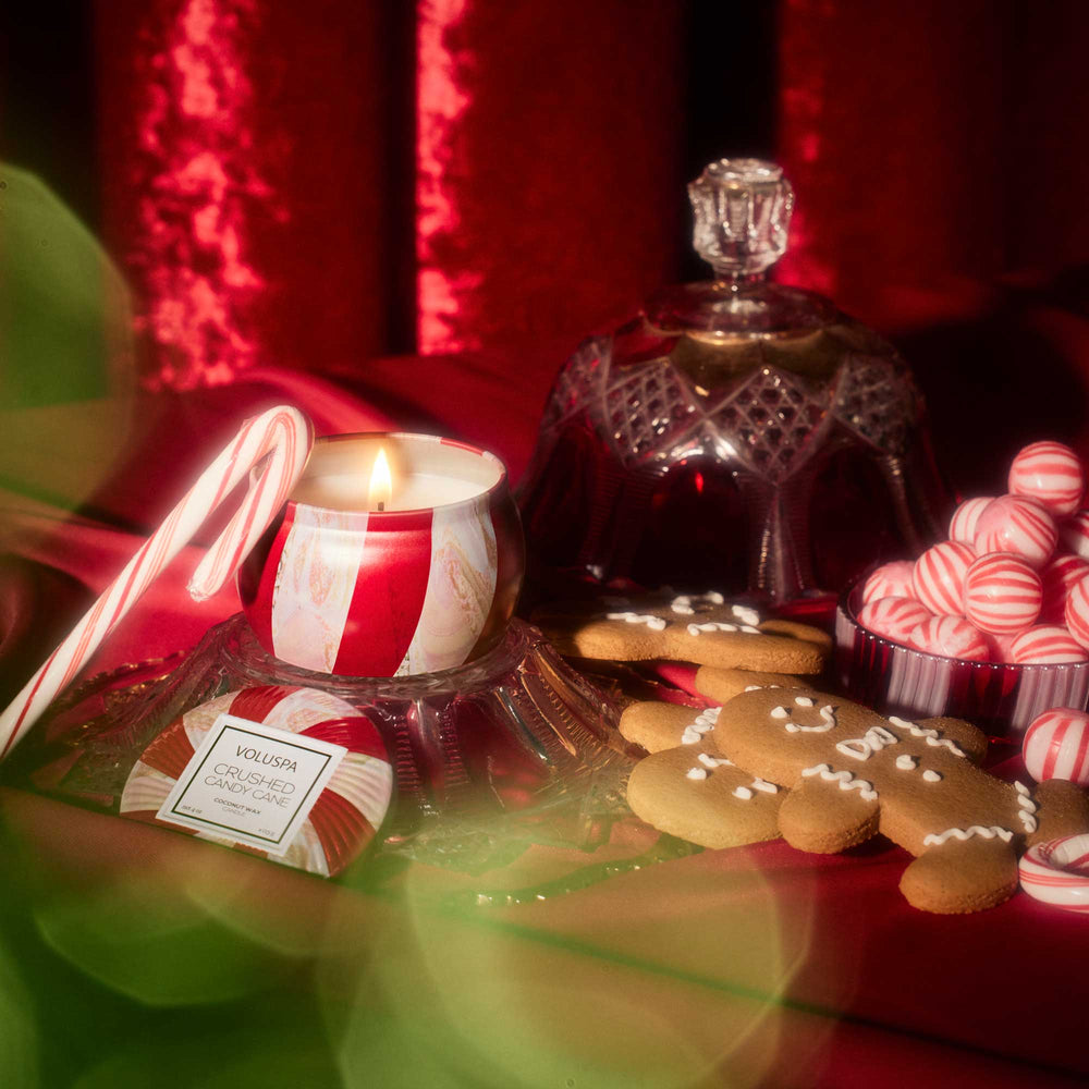 Voluspa Crushed Candy Cane Mini Tin - Eden Lifestyle