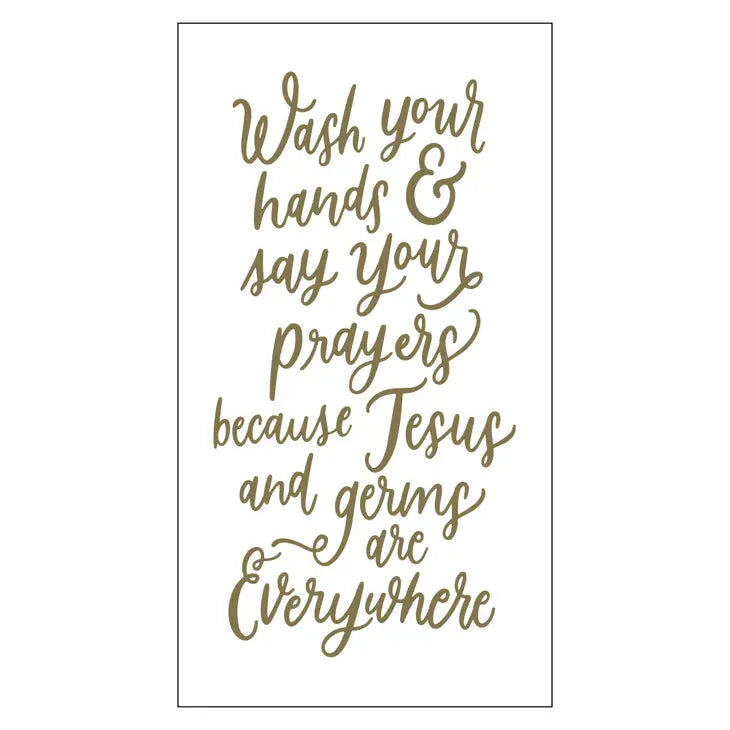 Wash Hands Say Prayers Paper Guest Towels - 24ct - Eden Lifestyle