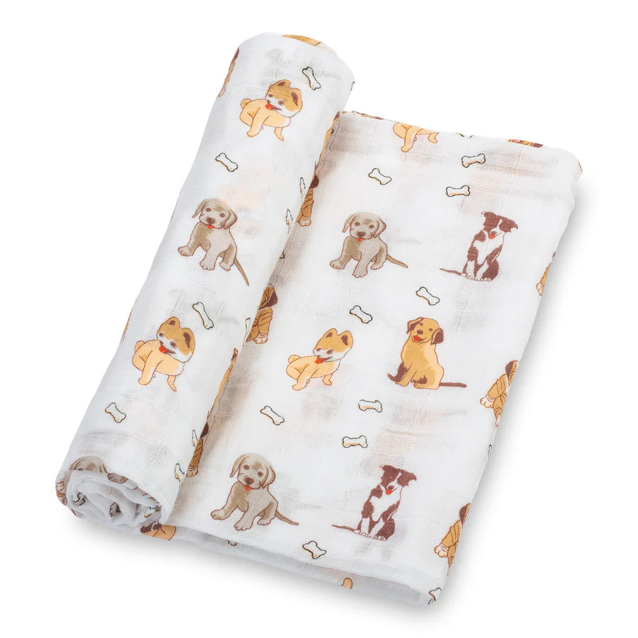 Woof Woof Baby Muslin Swaddle Blanket - Eden Lifestyle