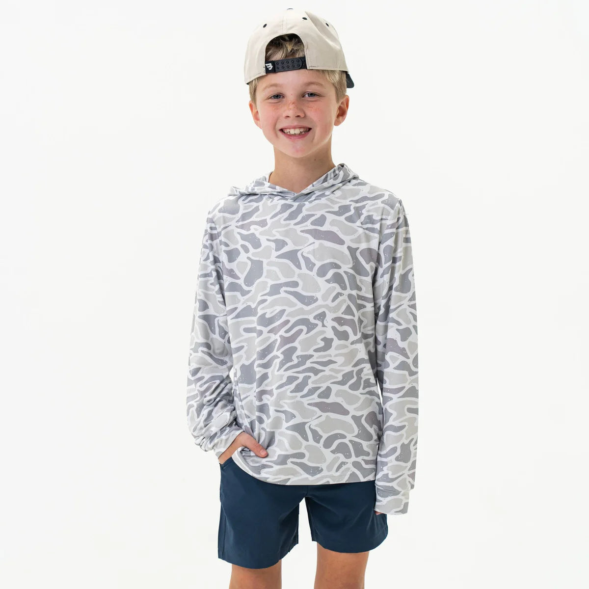 Youth Performance Hoodie - White Camo - Eden Lifestyle