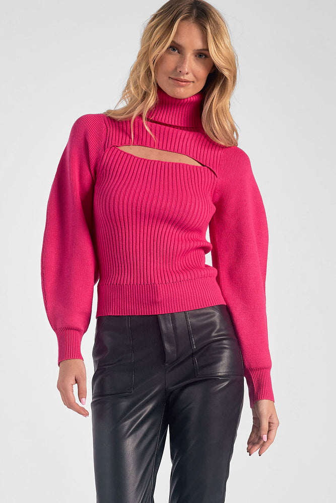 Yvonne Turtleneck Cutout Sweater - Eden Lifestyle