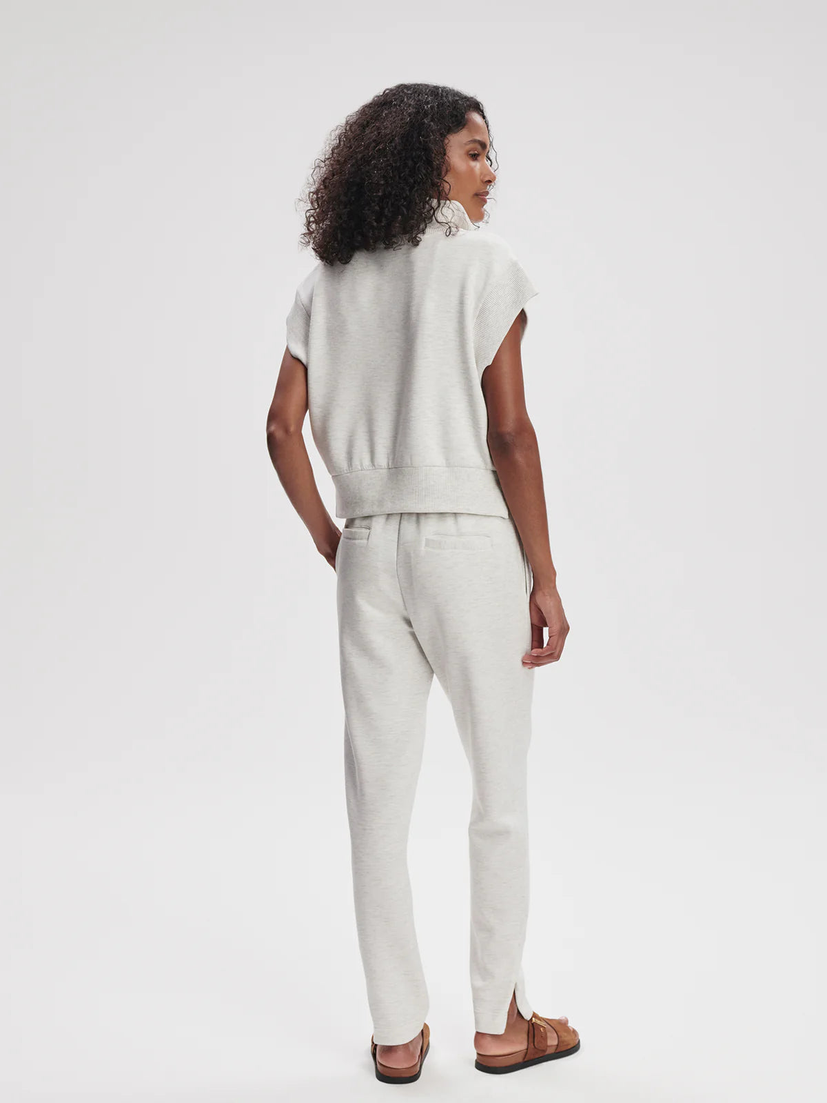 Varley Kelly Half Zip Sweat Ivory Marl - Eden Lifestyle