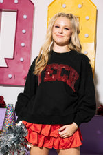 Queen of Sparkles Gameday Black & Red Tech Sweatshirt - Eden Lifestyle