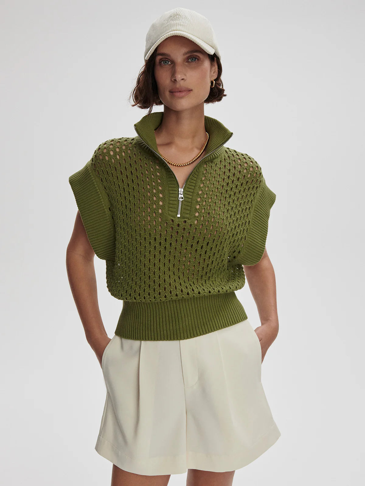 Gaines Half-Zip Knit Fresh Fern - Eden Lifestyle