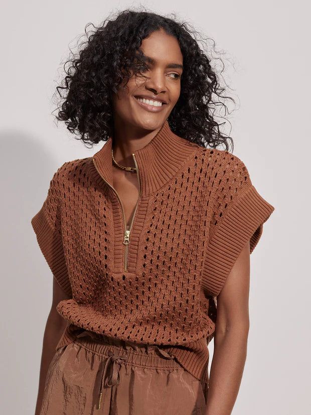 Gaines Half-Zip Knit Rawhide - Eden Lifestyle