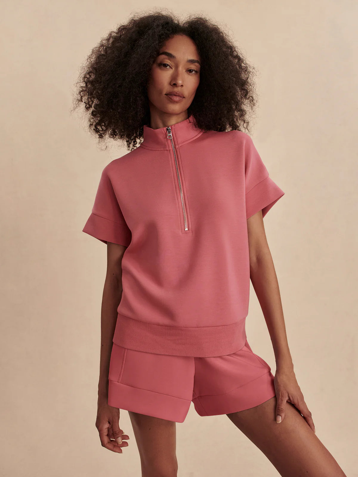 Varley Ritchie Short Sleeve Sweat Rapture Rose - Eden Lifestyle