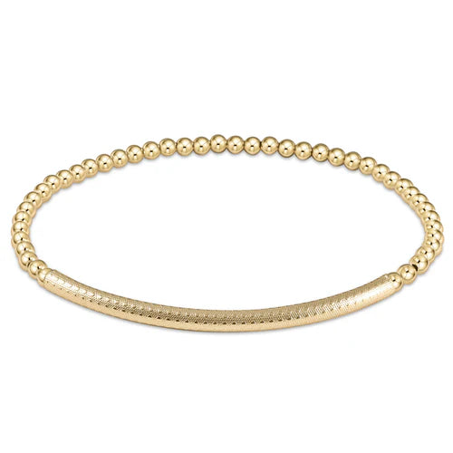 Enewton Bliss Bar Textured 3mm Bead Bracelet - Gold