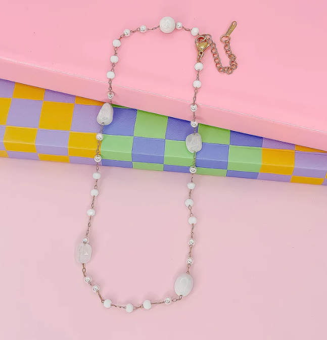 Boho Bliss Dainty Gemstone Necklace White - Eden Lifestyle
