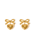 Bow Heart Studs - Eden Lifestyle