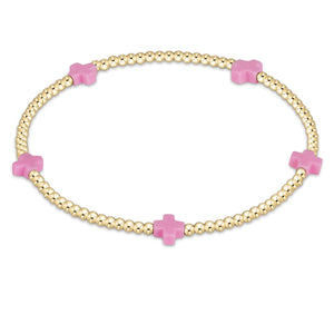 ENewton egirl Signature Cross Small Gold Pattern 2mm Bead Bracelet - Eden Lifestyle