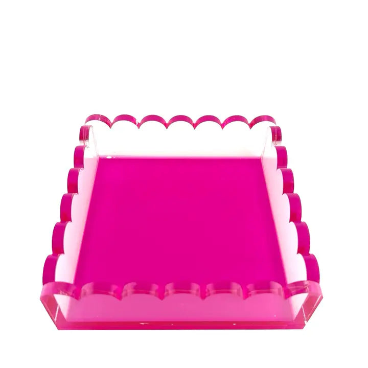 Scalloped Pink Cocktail Napkin Holder - Eden Lifestyle