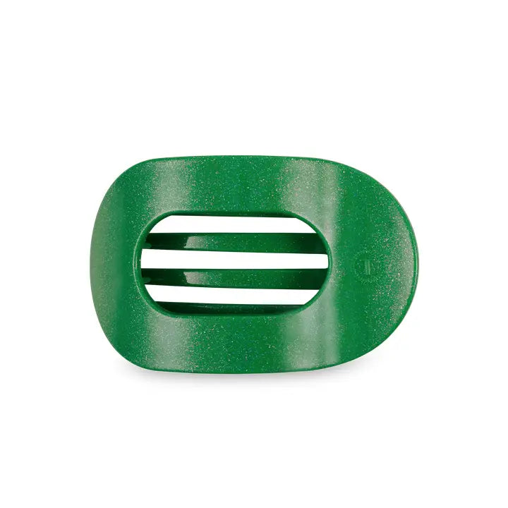 Round Flat Hair Clip Shamrock Shimmer