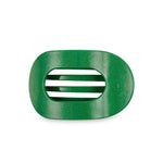 Round Flat Hair Clip Shamrock Shimmer
