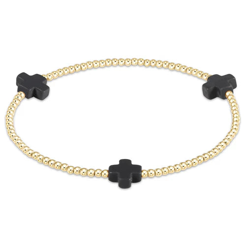 Enewton Signature Cross Gold Pattern 2mm Bead Bracelet - Eden Lifestyle