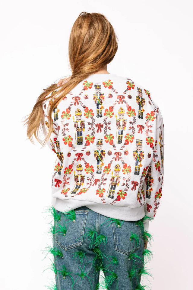 Grey Nutcracker & Candy Cane Sweatshirt - Eden Lifestyle