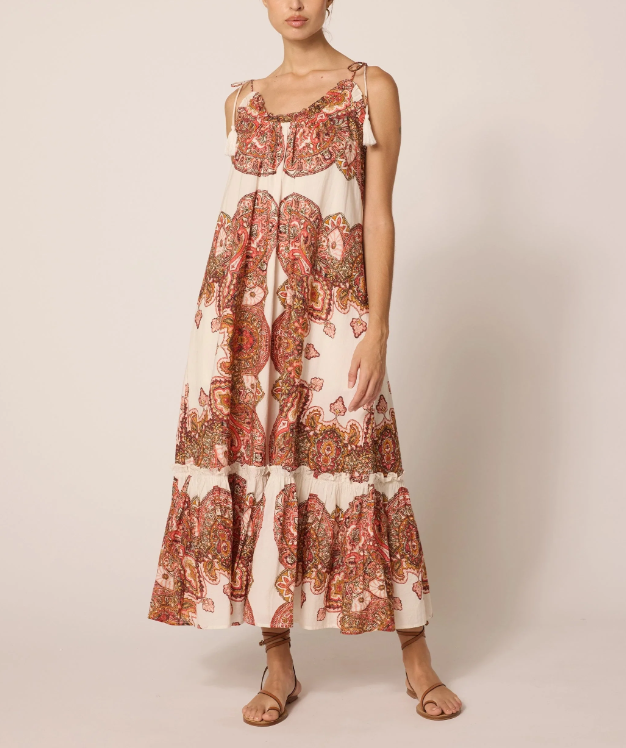 Cindy Ankle Dress | Foulard Paisley - Eden Lifestyle