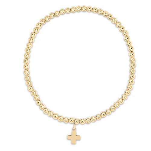 Enewton Classic Gold 3mm Bead Bracelet - Signature Cross Gold Charm - Eden Lifestyle