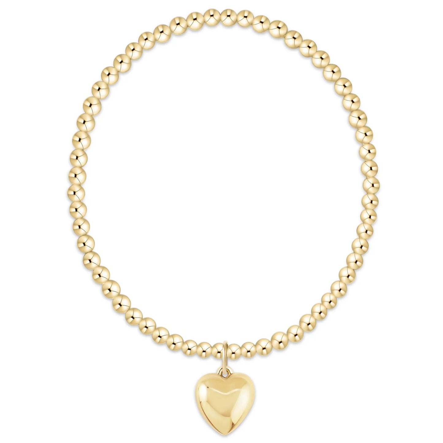 Enewton Classic Gold 3mm Bracelet - Love Plush Gold Charm - Eden Lifestyle