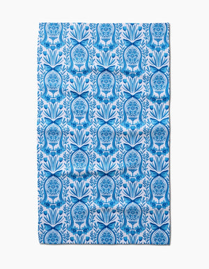 Delft Blue Easter Egg Damask Tea Towel - Eden Lifestyle