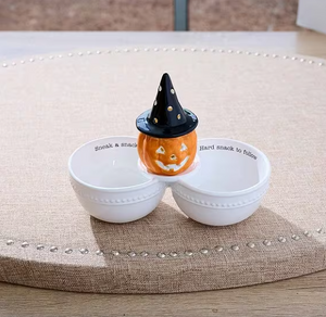 Snack Double Dip Server and Pumpkin Light Up Sitter - Eden Lifestyle