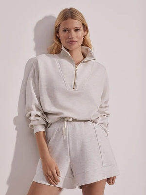 Varley Hawley Half Zip Sweat Ivory Marl - Eden Lifestyle