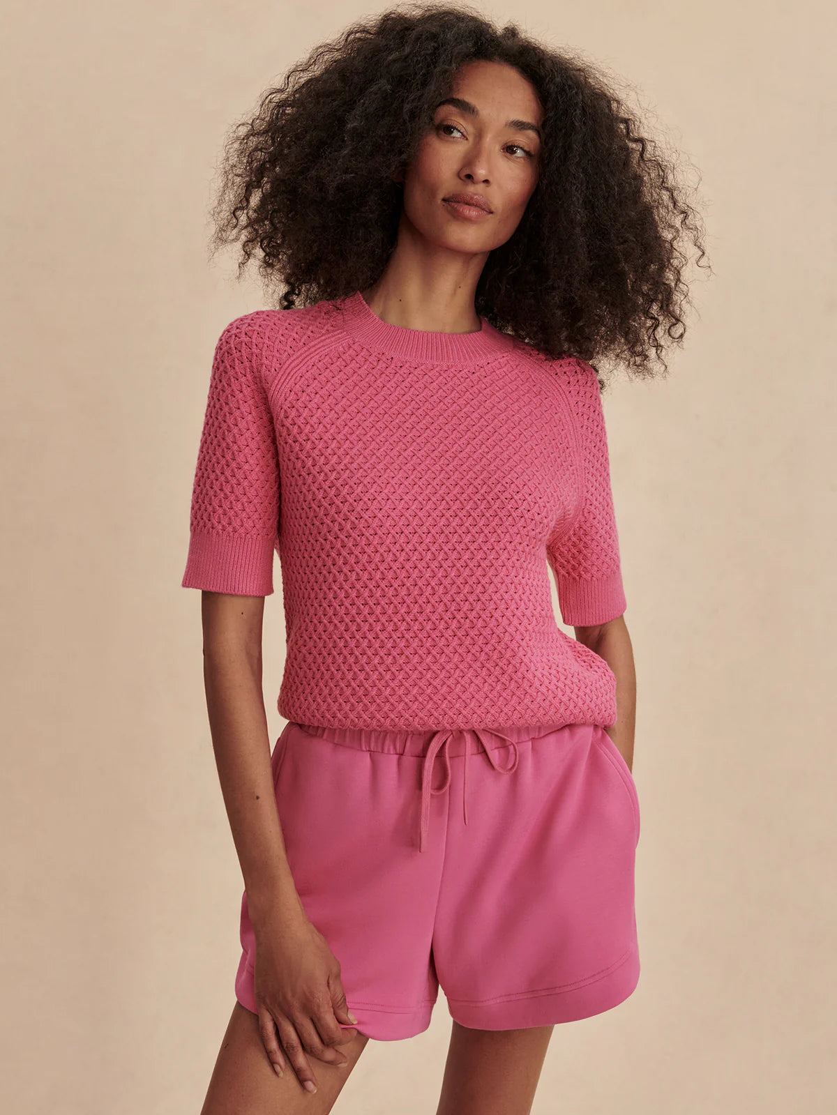 Varley Lucy Knit Top Ibis Rose - Eden Lifestyle