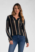 Black Striped Cardigan - Eden Lifestyle