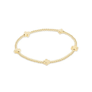 Enewton Signature Cross Small Gold Pattern 2mm Bead Bracelet-Gold - Eden Lifestyle