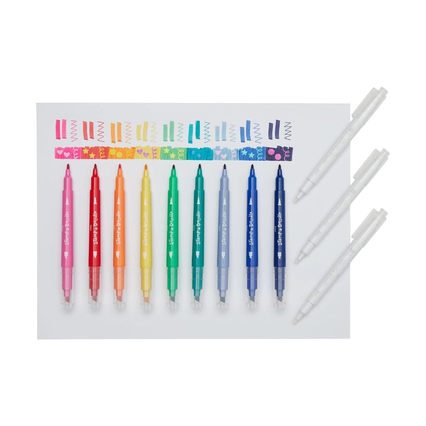 Stamp-A-Doodle Double-Ended Markers - Set of 12 - Eden Lifestyle