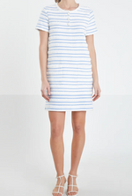 Fringed Striped Polo Mini Dress - Eden Lifestyle