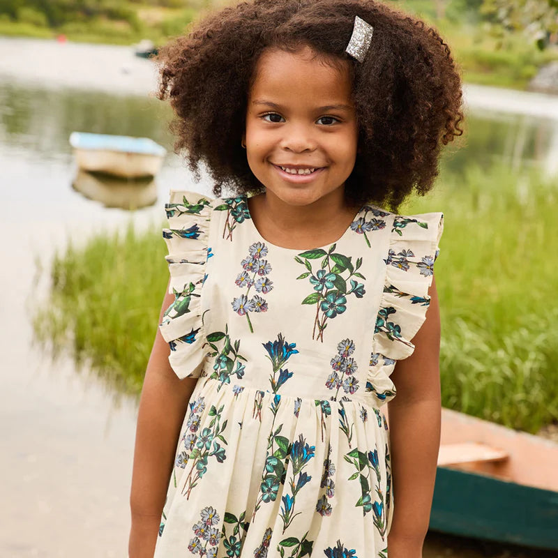 Girls Marceline Dress - Blue Botanical - Eden Lifestyle