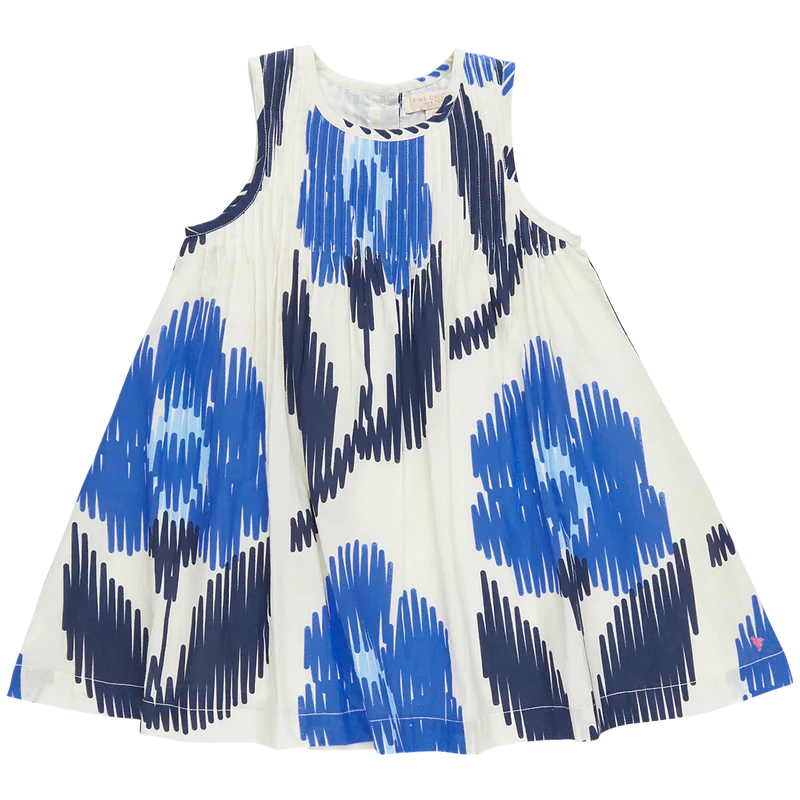 Girls Jaipur Dress - Blue Ikat - Eden Lifestyle