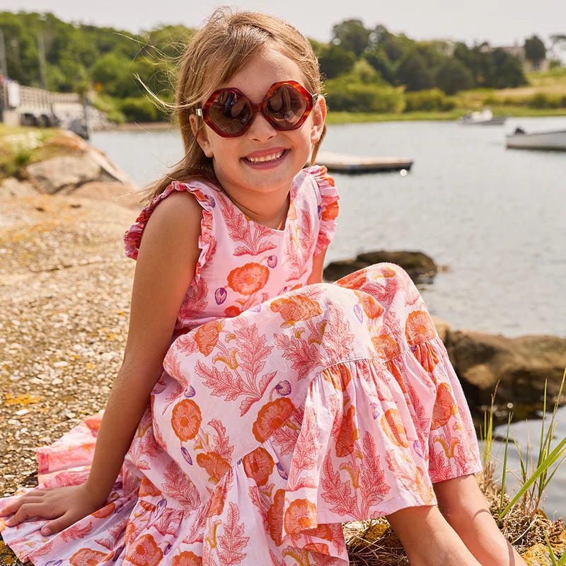 Girls Kelsey Dress - Purple Gilded Floral - Eden Lifestyle