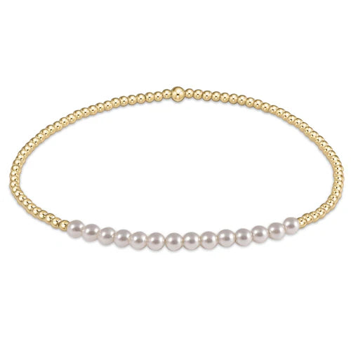 Enewton Gold Bliss 2mm Bead Bracelet - Pearl - Eden Lifestyle