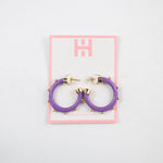 Hoo Hoops Earring Minis - Purple with Gold Balls - Eden Lifestyle