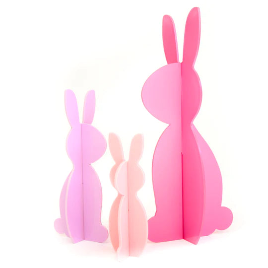 Pink and Lavender Acrylic Bunny Decorations - Eden Lifestyle