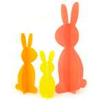 Coral and Yellow Acrylic Bunny Decorations - Eden Lifestyle