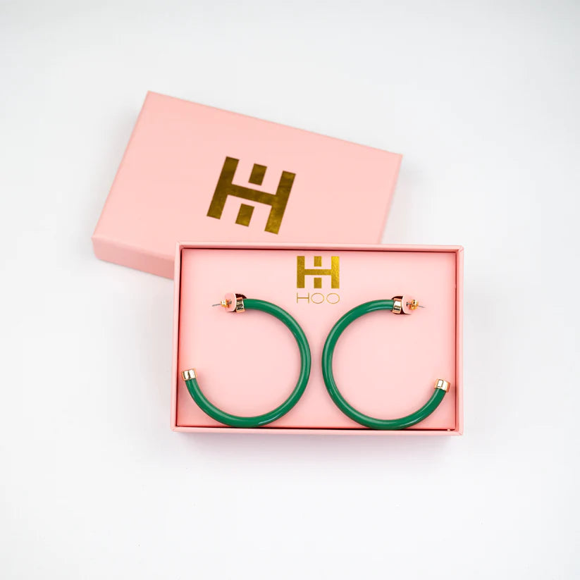 Kelly Green Hoo Hoops Earrings - Eden Lifestyle