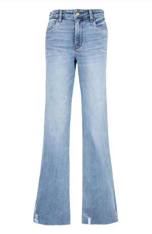 KUT from the Kloth Ana High Rise Fab Ab Flare Raw Hem Eden Lifestyle