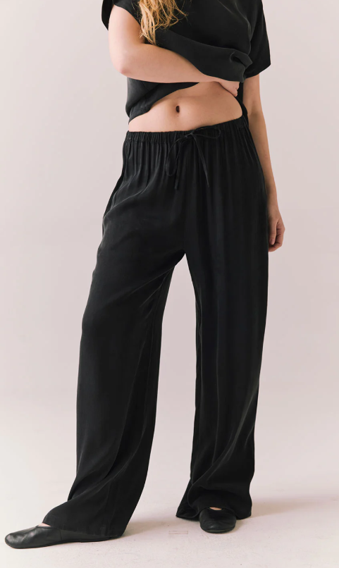 Lee Trouser – Wide-Leg Pant in True Black - Eden Lifestyle