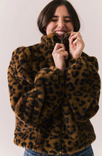 Leopard Puff Sleeve Jacket - Eden Lifestyle