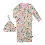 Magnetic Me by Magnificent Baby Life's Peachy Modal Magnetic Cozy Sleeper Gown + Hat Set - Eden Lifestyle