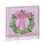 Merry Christmas Wreather Block Sign - Eden Lifestyle