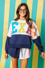 Texas Queen Colorblock Sweatshirt - Eden Lifestyle